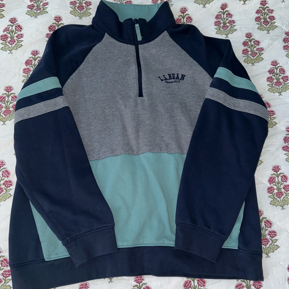L.L. Bean women’s Blue and Gray Zip-Up Sweater